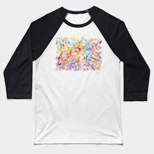 Color Splatter on White Baseball T-Shirt